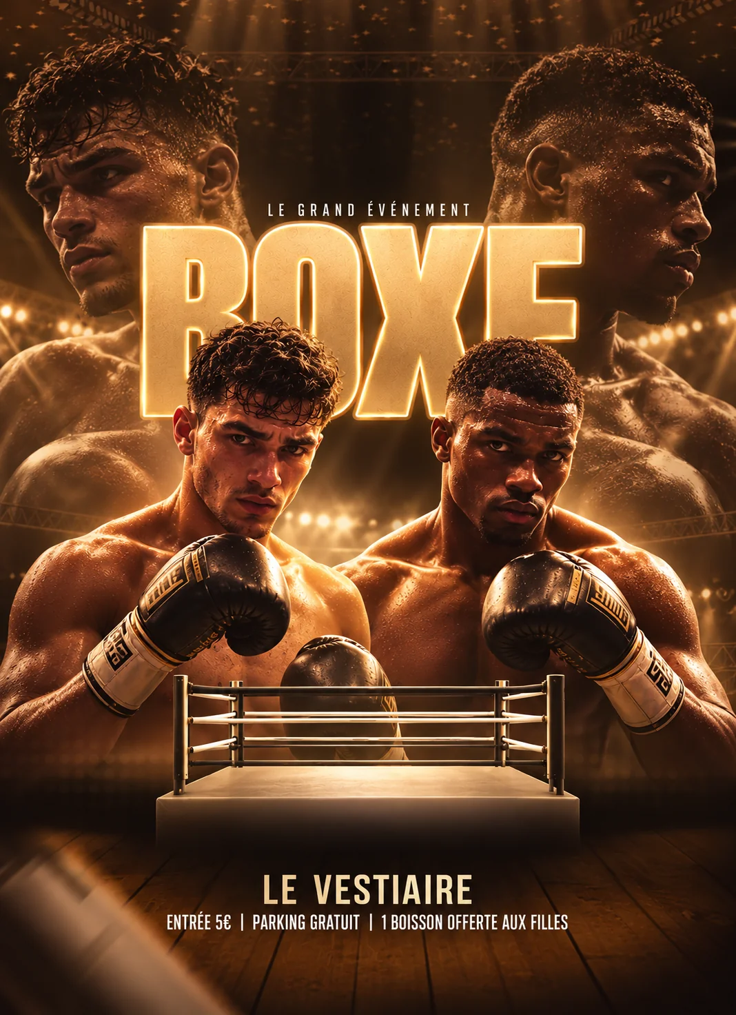 Le Vestiaire — flyer gala de boxe